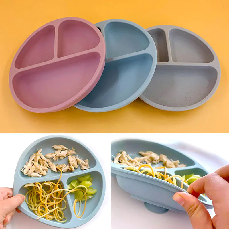 Cute Cartoon Silicone Suction Plate for Kids Feeding